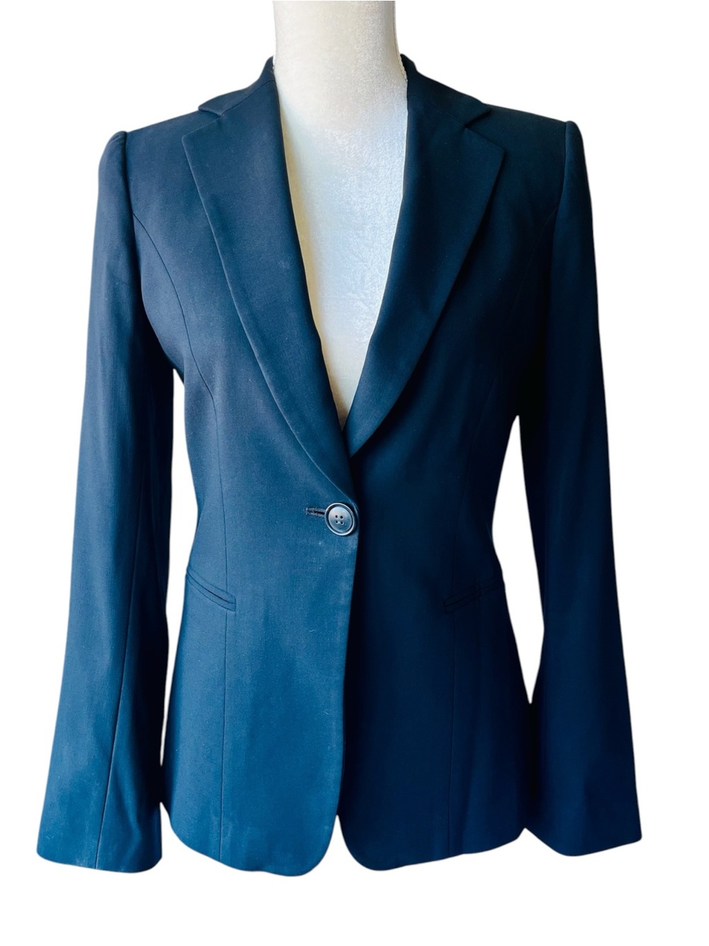 Giorgio Armani Black Virgin Wool Pant Suit IT 42 US 6 Made In Italy Blazer - Picture 4 of 16